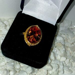 gold brown stone ring